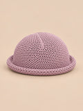 Basco fascinator a rete all’uncinetto, stile francese, colore rosa, vista frontale