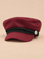 Cappello da marinaio a otto spicchi, stile capitano, colore bordeaux, vista frontale