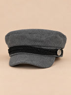 Cappello da marinaio a otto spicchi, stile capitano, colore grigio, vista frontale