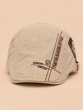 Cappello gavroche piatto in cotone per tutte le stagioni, colore kaki, vista frontale