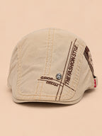 Cappello gavroche piatto in cotone per tutte le stagioni, colore kaki, vista frontale