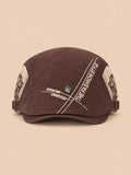Cappello gavroche piatto in cotone per tutte le stagioni, colore marrone, vista frontale