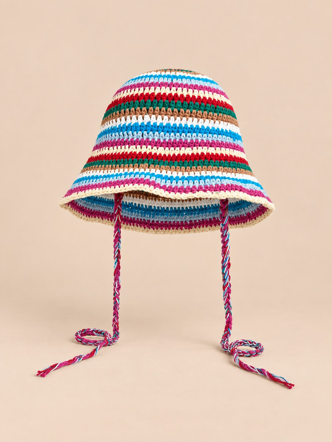 Cappello da pescatore da donna all’uncinetto con fiori, stile coreano, modello 26, vista frontale