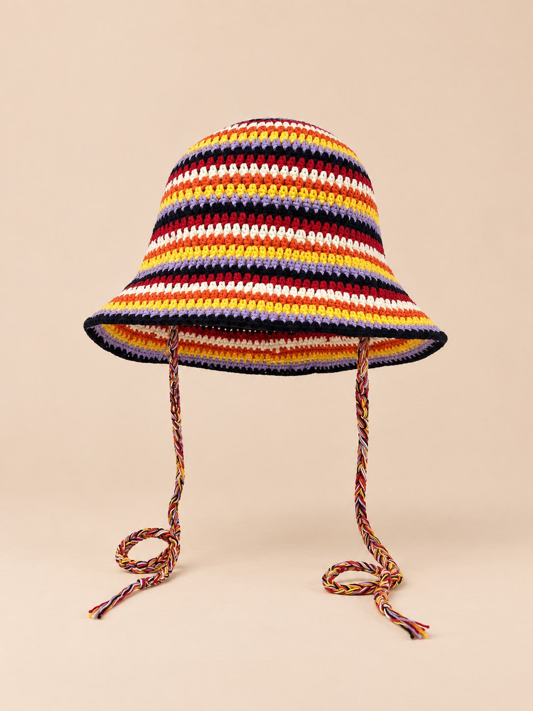 Cappello da pescatore da donna all’uncinetto con fiori, stile coreano, modello 27, vista frontale