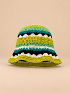 Cappello da pescatore da donna all’uncinetto con fiori, stile coreano, modello 31, vista frontale