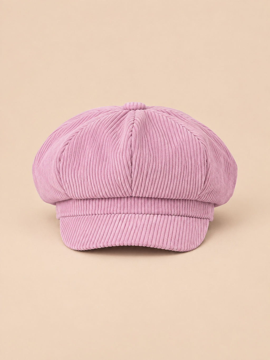 Cappello gavroche a otto spicchi, stile basco vintage, colore rosa, vista frontale