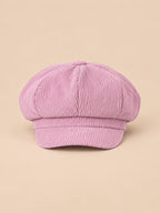 Cappello gavroche a otto spicchi, stile basco vintage, colore rosa, vista frontale
