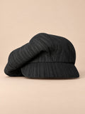 Cappello gavroche in cotone pied-de-poule, stile vintage, colore nero, vista frontale