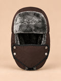 Colbacco da aviatore con maschera antivento per l’inverno, colore marrone, vista frontale
