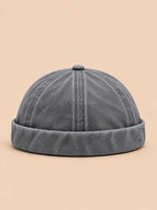 Berretto docker scolorito e regolabile, stile rétro, colore grigio, vista frontale