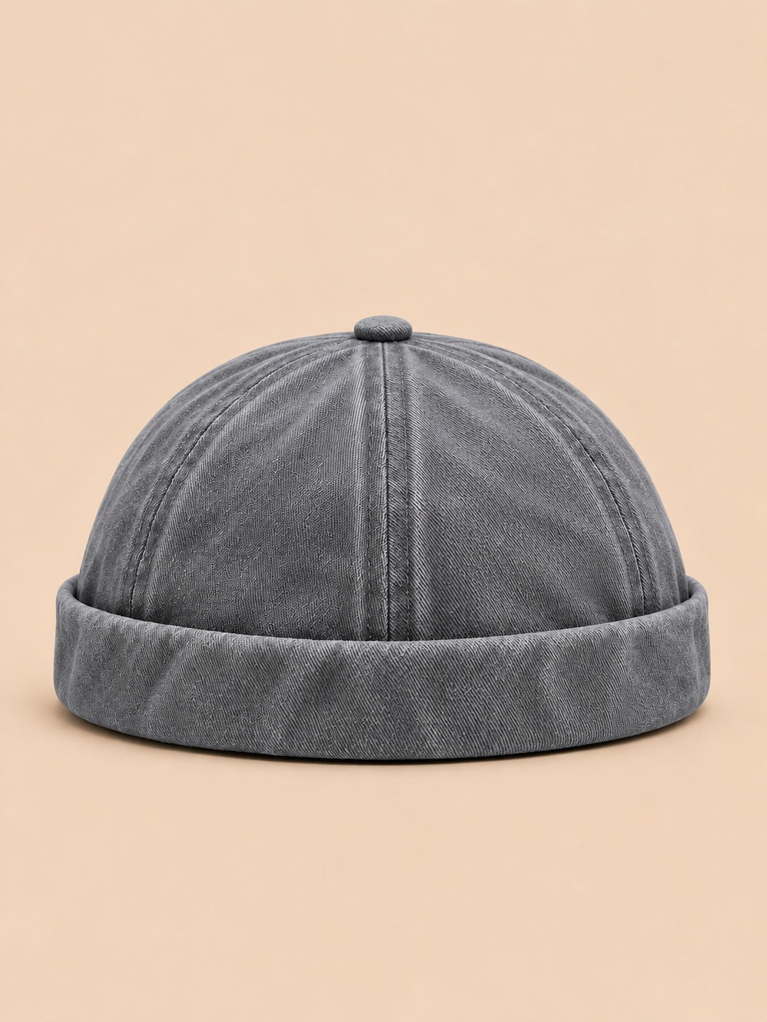 Berretto docker scolorito e regolabile, stile rétro, colore grigio, vista frontale