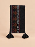 Sciarpa jacquard Fair Isle in misto lana con frange, modello 25049 1, vista frontale