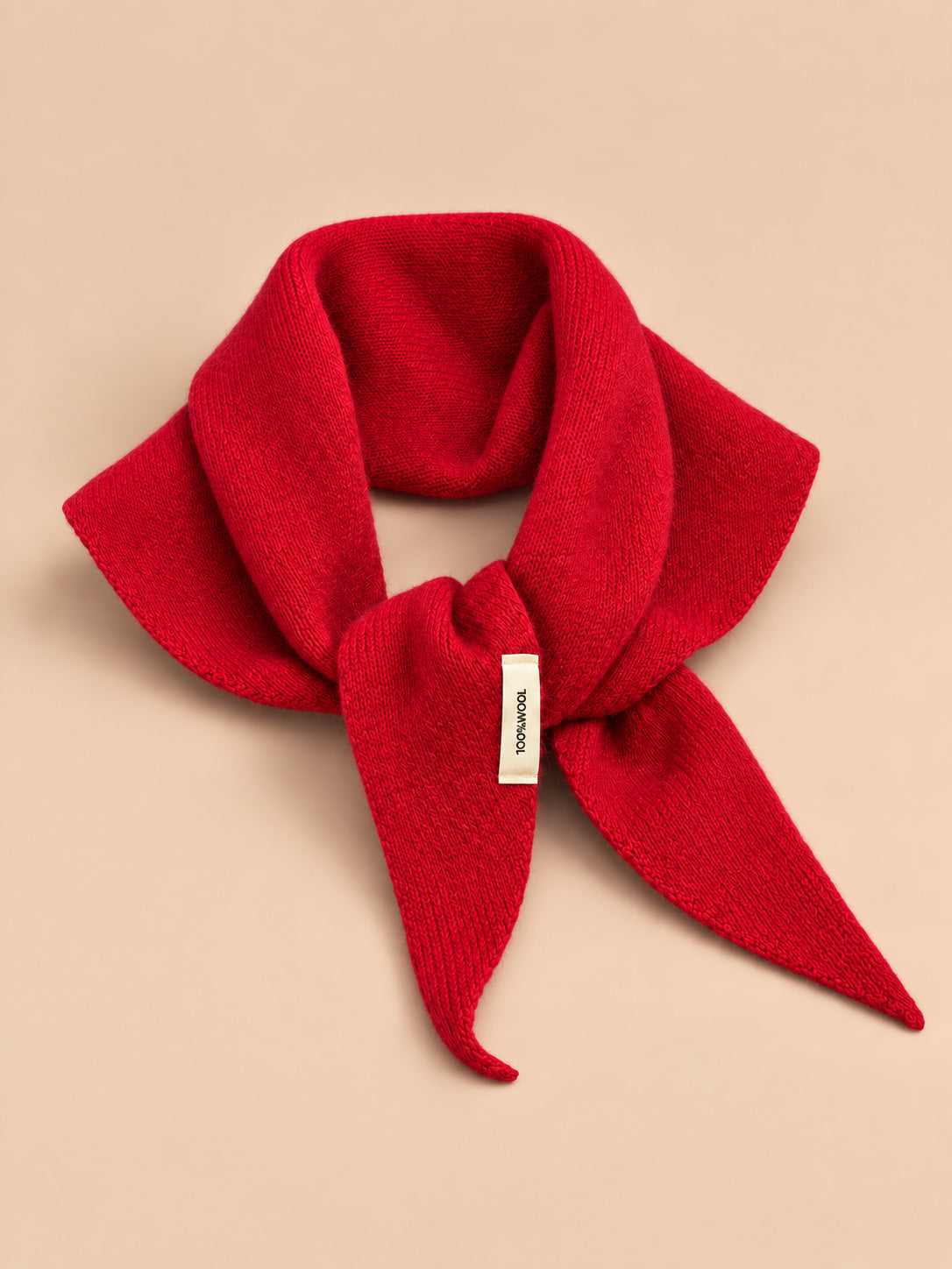 Sciarpa triangolare da donna in pura lana, scialle leggero, db031-07p, colore rosso, vista frontale