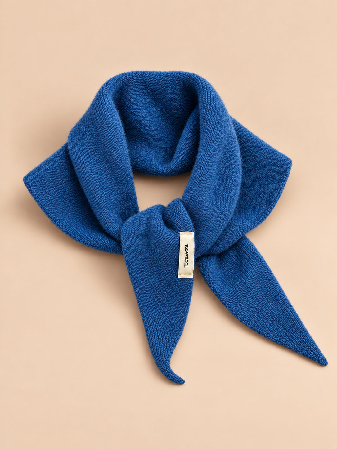 Sciarpa triangolare da donna in pura lana, scialle leggero, db031-12p, colore blu, vista frontale