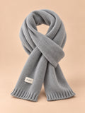 Sciarpa classica in maglia a tinta unita per l’inverno, wj2061, colore grigio, vista frontale