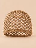 Cappello a rete in cotone traforato all’uncinetto per tutte le stagioni, colore kaki, vista frontale