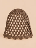Cappello a rete traforato a tinta unita per la primavera, colore marrone, vista frontale