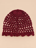 Cappello a rete traforato a tinta unita per la primavera, colore rosso, vista frontale