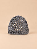 Turbante a rete traforato, elasticizzato e confortevole, colore grigio, vista frontale