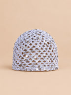 Cappello a rete traforata con paillettes in stile coreano, variante A-BIANCO, fotografato di fronte